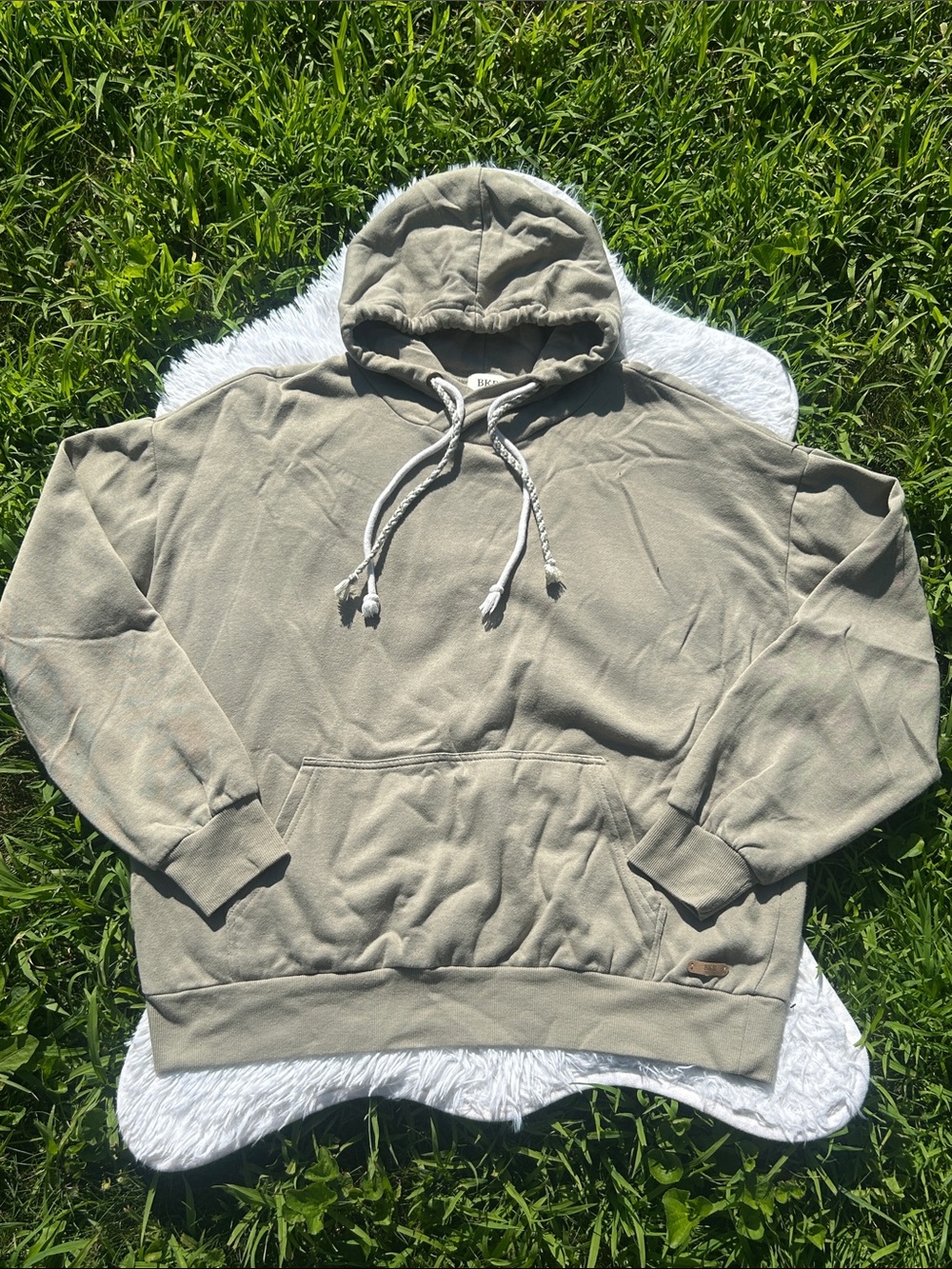 BKE Women's Washed Knit Hooded Sweatshirt 
Color: Muted Taupe 
Size: Medium